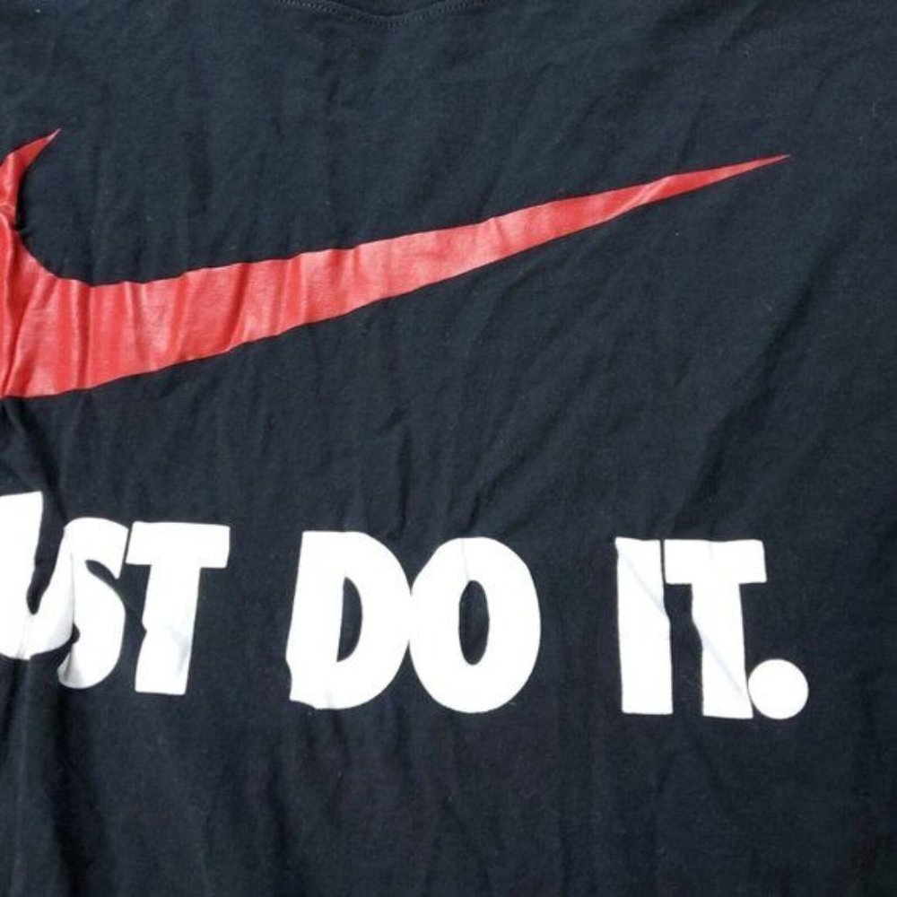 Nike Just Do It T-Shirt Mens Size XL Black Red Swoosh Short Sleeve - Picture 5 of 10